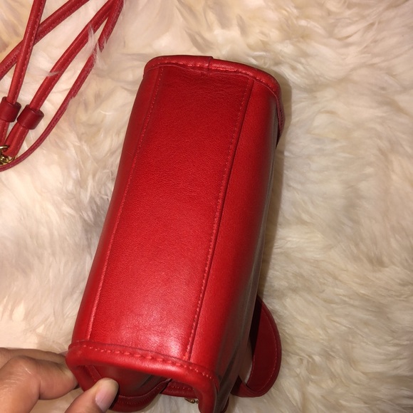Vintage Coach Derby Bag 9904 Red Leather Mini Crossbody - Picture 9 of 11
